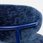 Cadeira de Jantar Arden em tecido azul e pernas em metal azul