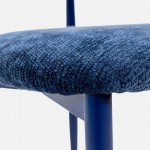 Cadeira de Jantar Arden em tecido azul e pernas em metal azul