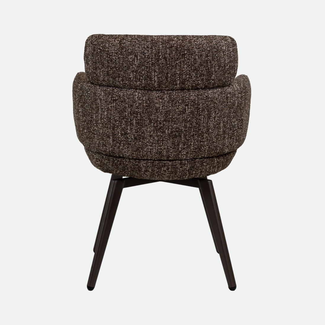 Silla Erdal tapizada en tela marr�n con patas de metal color caf�