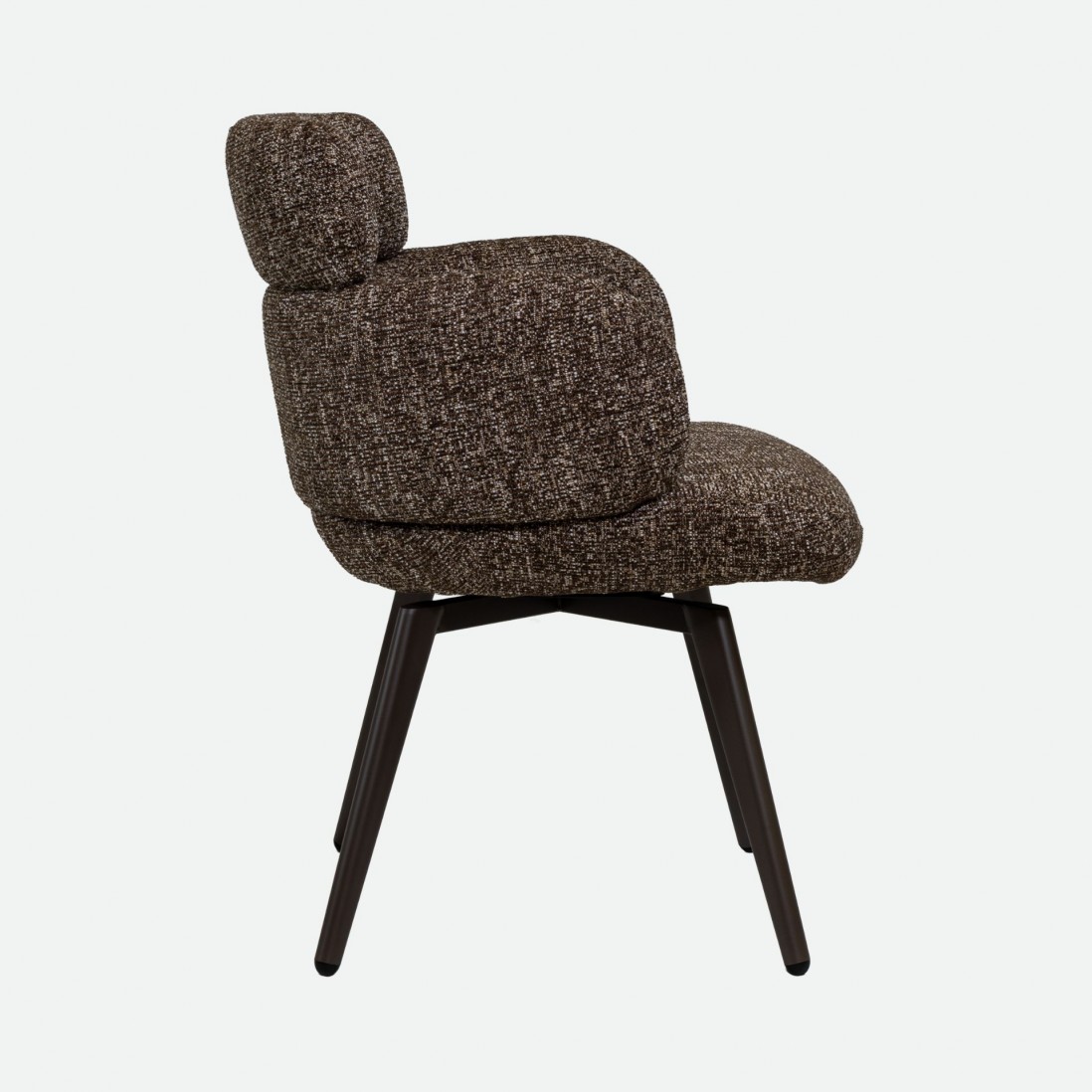 Silla Erdal tapizada en tela marr�n con patas de metal color caf� - Pack 2