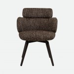 Silla Erdal tapizada en tela marr�n con patas de metal color caf�