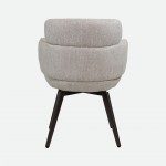 Silla Erdal tapizada en tela crema con patas de metal color caf�