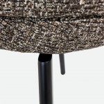Silla Erdal tapizada en tela marr�n oscuro con patas de metal negro