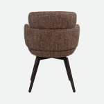 Silla Erdal tapizada en tela rosa empolvado con patas de metal color caf�