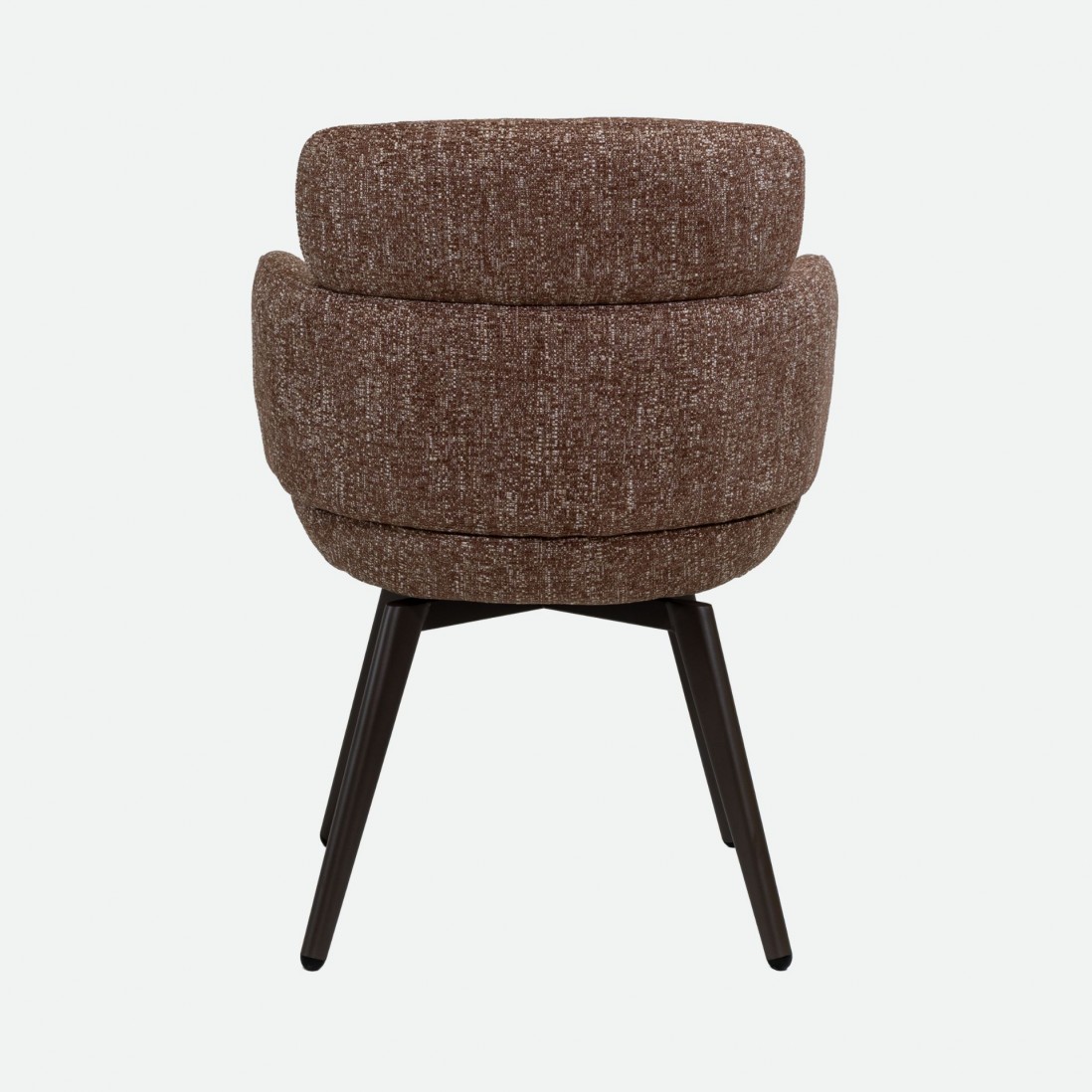Silla Erdal tapizada en tela rosa empolvado con patas de metal color caf�