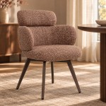 Silla Erdal tapizada en tela rosa empolvado con patas de metal color caf�