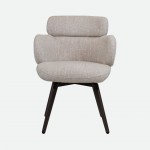 Silla Erdal tapizada en tela crema con patas de metal color caf�