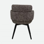 Silla Erdal tapizada en tela marr�n oscuro con patas de metal negro