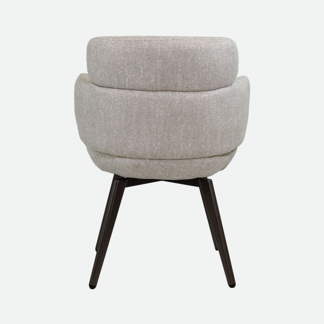 Silla Erdal tapizada en tela crema con patas de metal color caf�