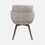 Silla Erdal tapizada en tela taupe claro con patas de metal color caf�