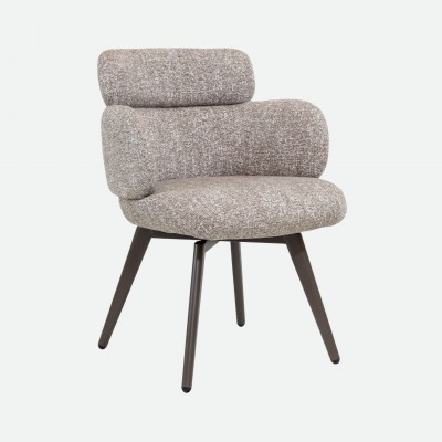 Erdal Chair in Light Taupe Fabric with Coffee-Coloured Metal Legs Erdal Chair in Light Taupe Fabric with Coffee-Coloured Metal Legs