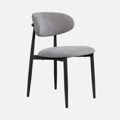 Arden Dining Chair in Light Grey Fabric with Grey Metal Legs Arden Dining Chair in Light Grey Fabric with Grey Metal Legs