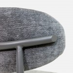 Cadeira de Jantar Arden em tecido cinzento escuro e pernas em metal cinzento