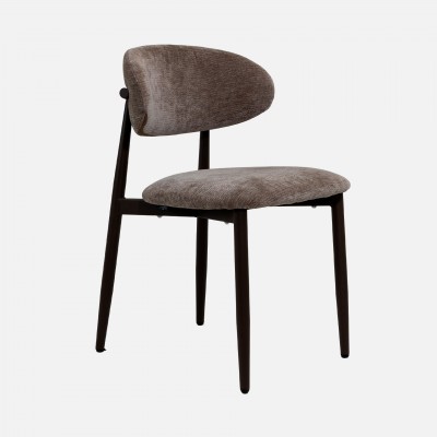 Arden Dining Chair in Taupe Fabric with Brown Metal Legs Arden Dining Chair in Taupe Fabric with Brown Metal Legs
