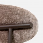 Cadeira de Jantar Arden em tecido taupe e pernas em metal castanho