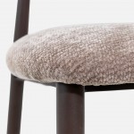 Cadeira de Jantar Arden em tecido taupe e pernas em metal castanho