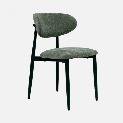 Arden Dining Chair in Green Fabric with Green Metal Legs Arden Dining Chair in Green Fabric with Green Metal Legs