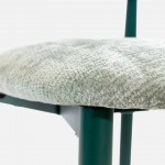 Cadeira de Jantar Arden em tecido verde e pernas em metal verde