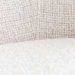 Cadeira Kiel em Tecido Branco e Pernas de Metal Cobre