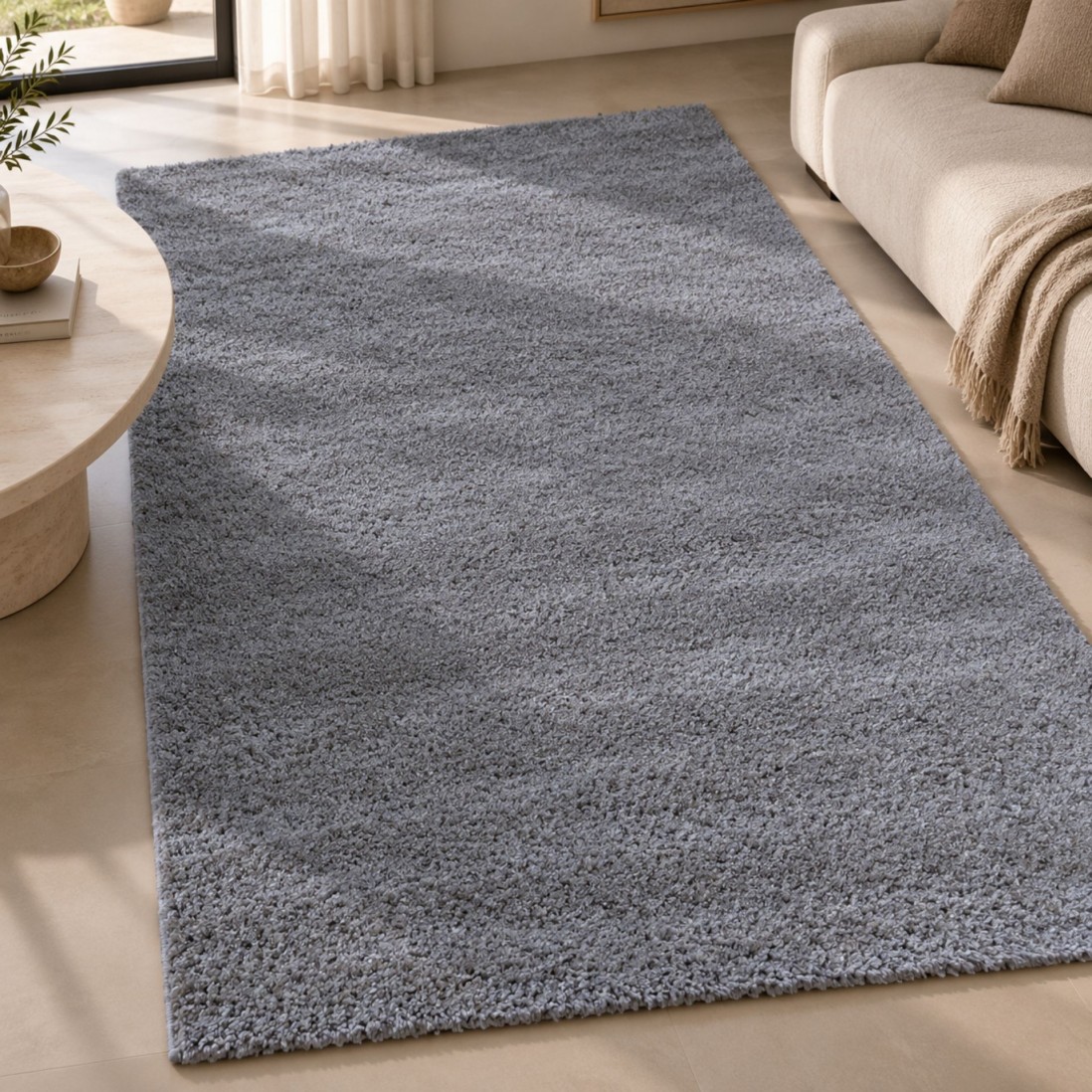 Plain Area Rug Lutens 017 Grey