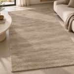 Plain Area Rug Lutens 002 Beige