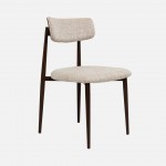 Silla TANARO en tela beige claro y patas de metal