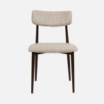 Silla TANARO en tela beige claro y patas de metal