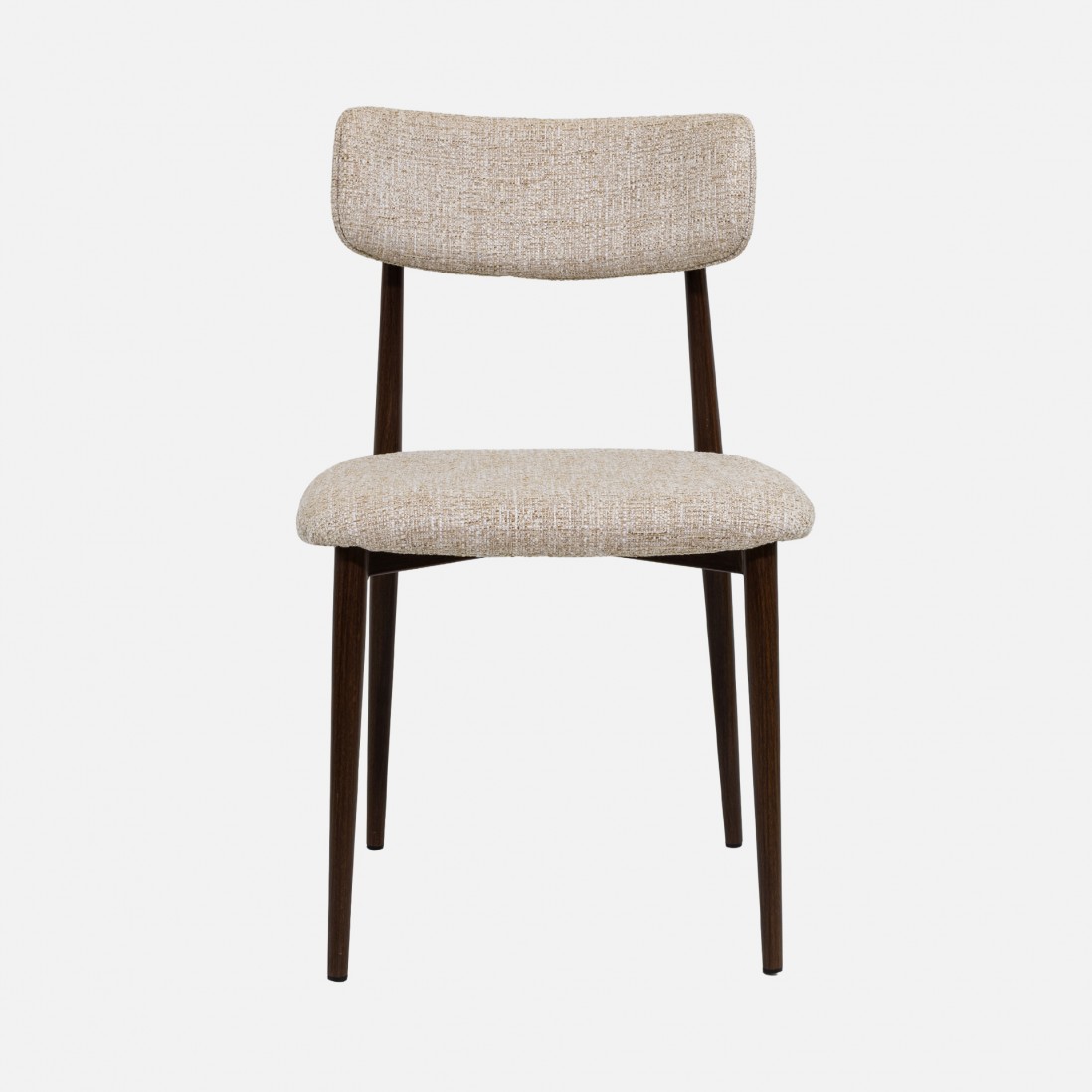 Silla TANARO en tela beige claro y patas de metal