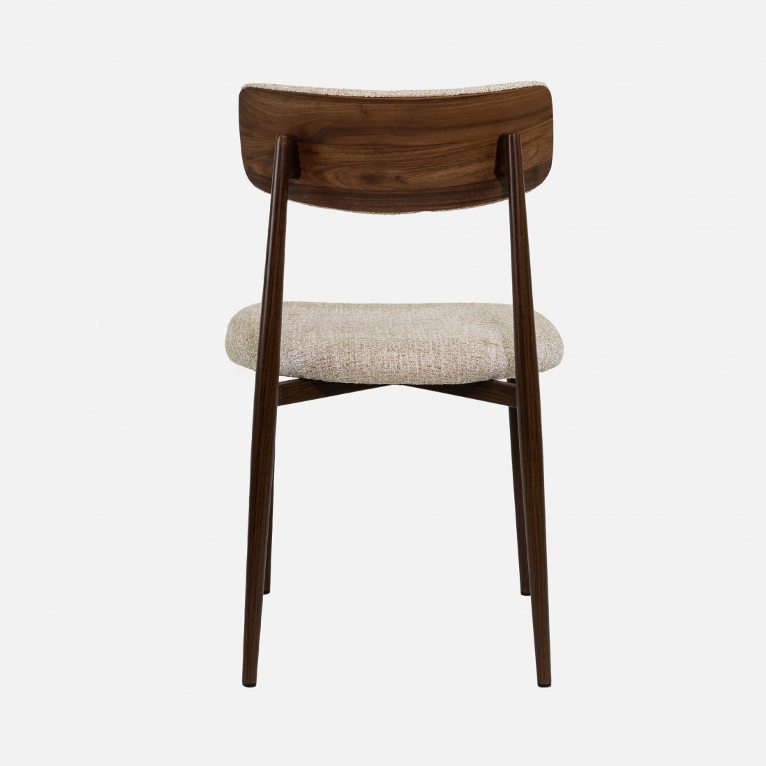 Silla TANARO en tela beige claro y patas de metal