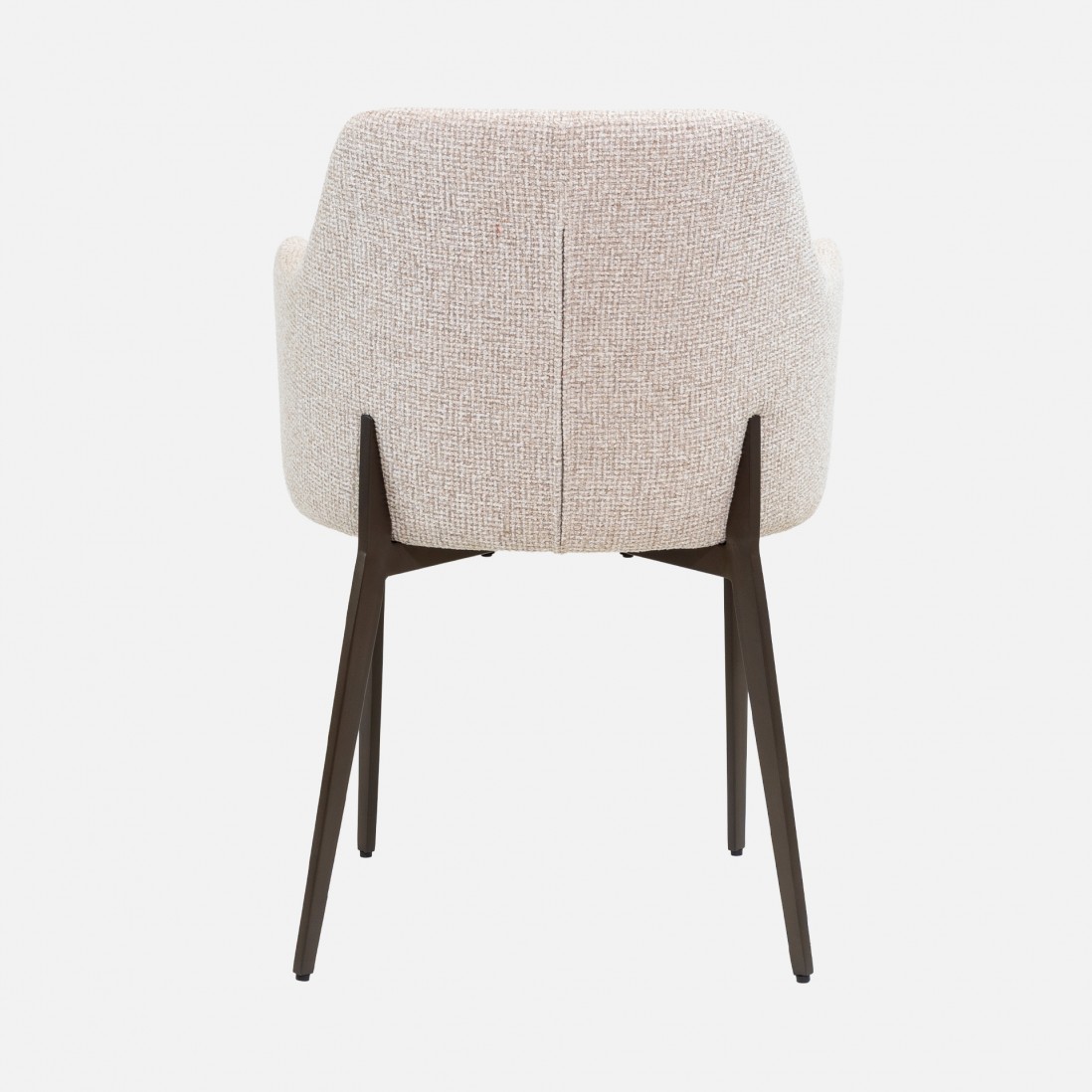 Cadeira Kiel em Tecido Creme e Pernas de Metal Cobre