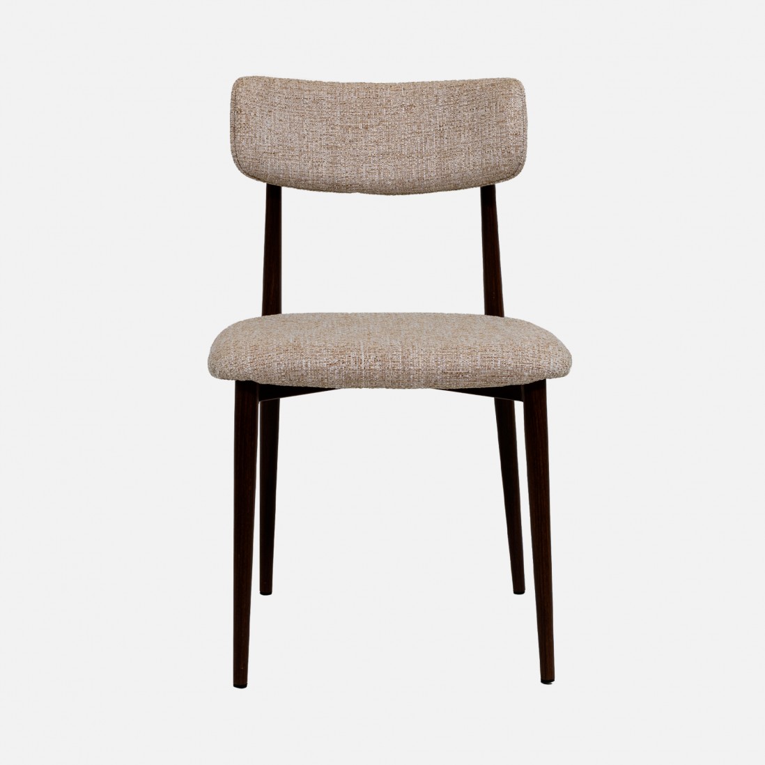 TANARO chair in beige fabric and metal legs