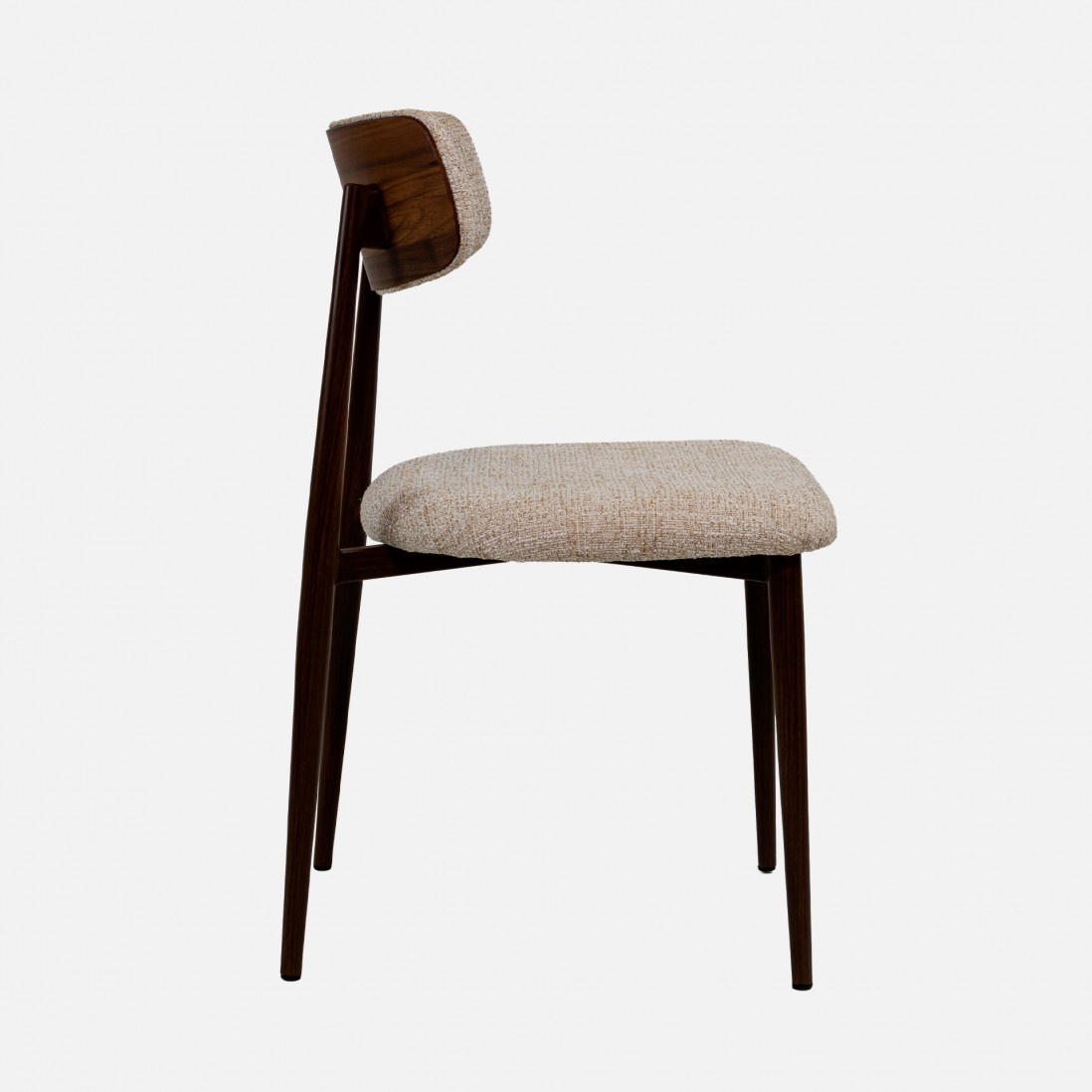 TANARO chair in beige fabric and metal legs