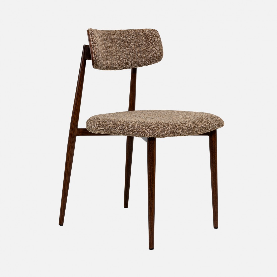 TANARO chair in brown fabric and metal legs