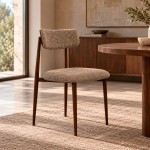 TANARO chair in brown fabric and metal legs