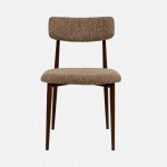 TANARO chair in brown fabric and metal legs