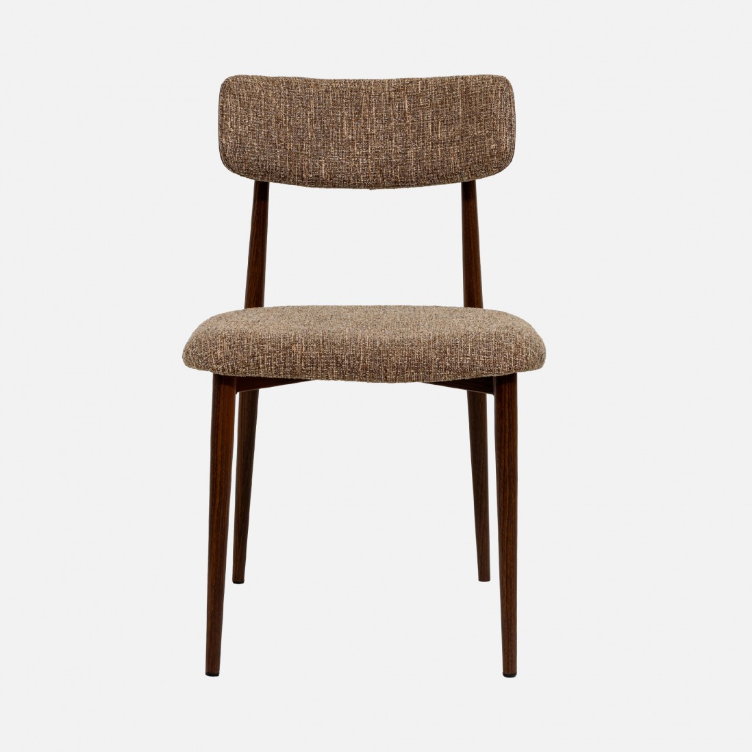 TANARO chair in brown fabric and metal legs