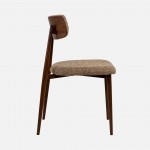 TANARO chair in brown fabric and metal legs