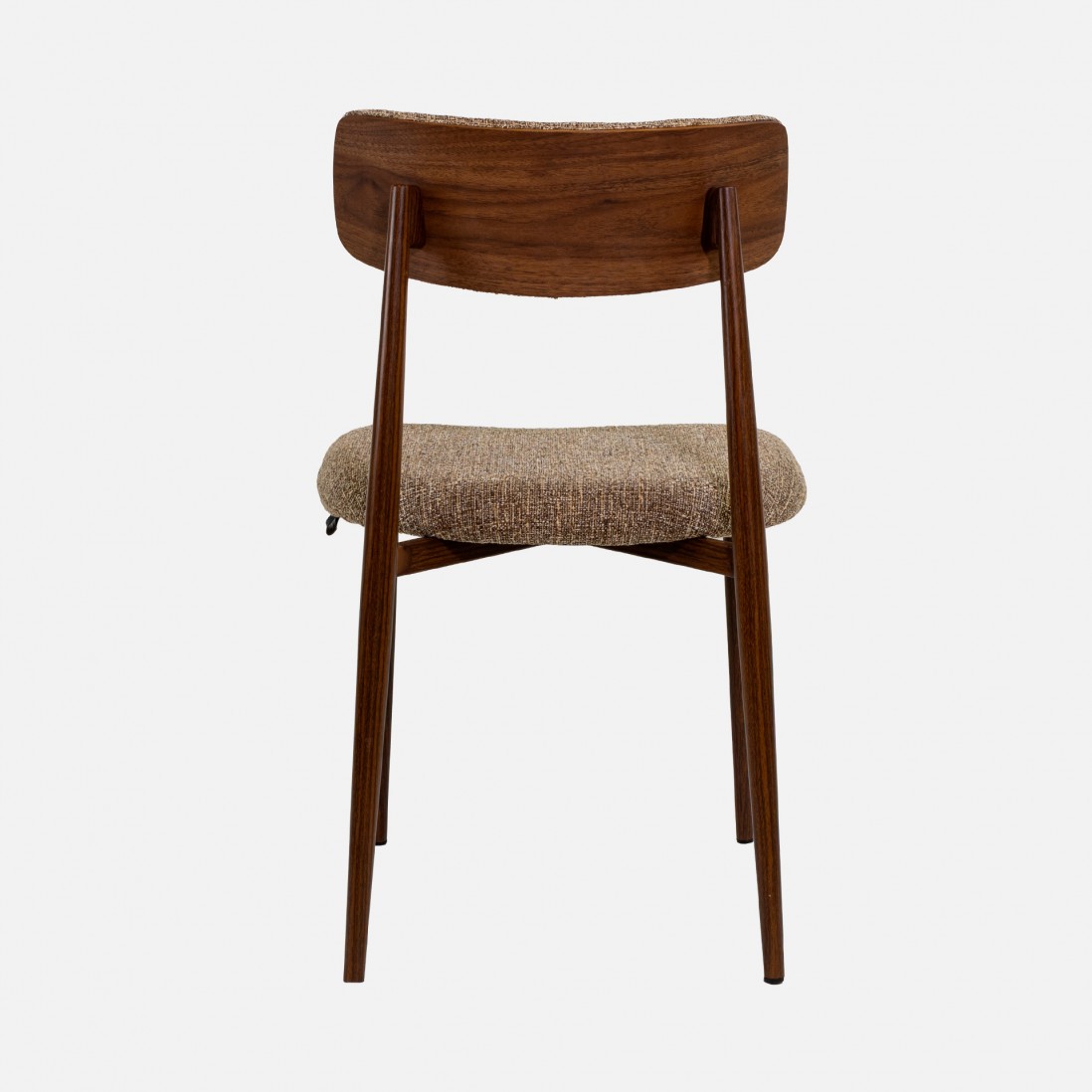 TANARO chair in brown fabric and metal legs