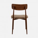 TANARO chair in brown fabric and metal legs