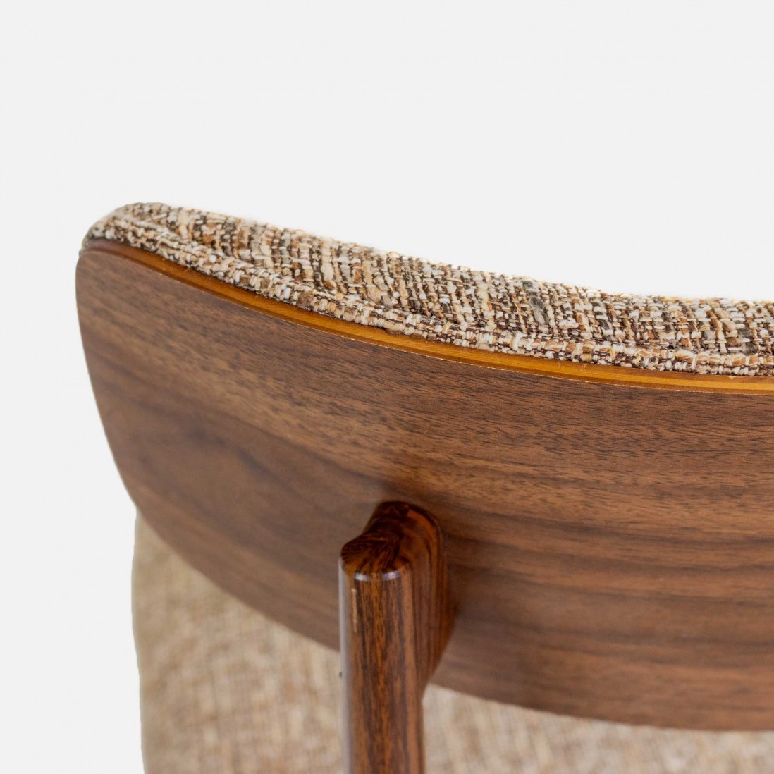 TANARO chair in brown fabric and metal legs