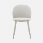 Stella light gray polypropylene chair with cushioned seat