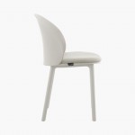 Stella light gray polypropylene chair with cushioned seat