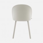 Stella light gray polypropylene chair with cushioned seat