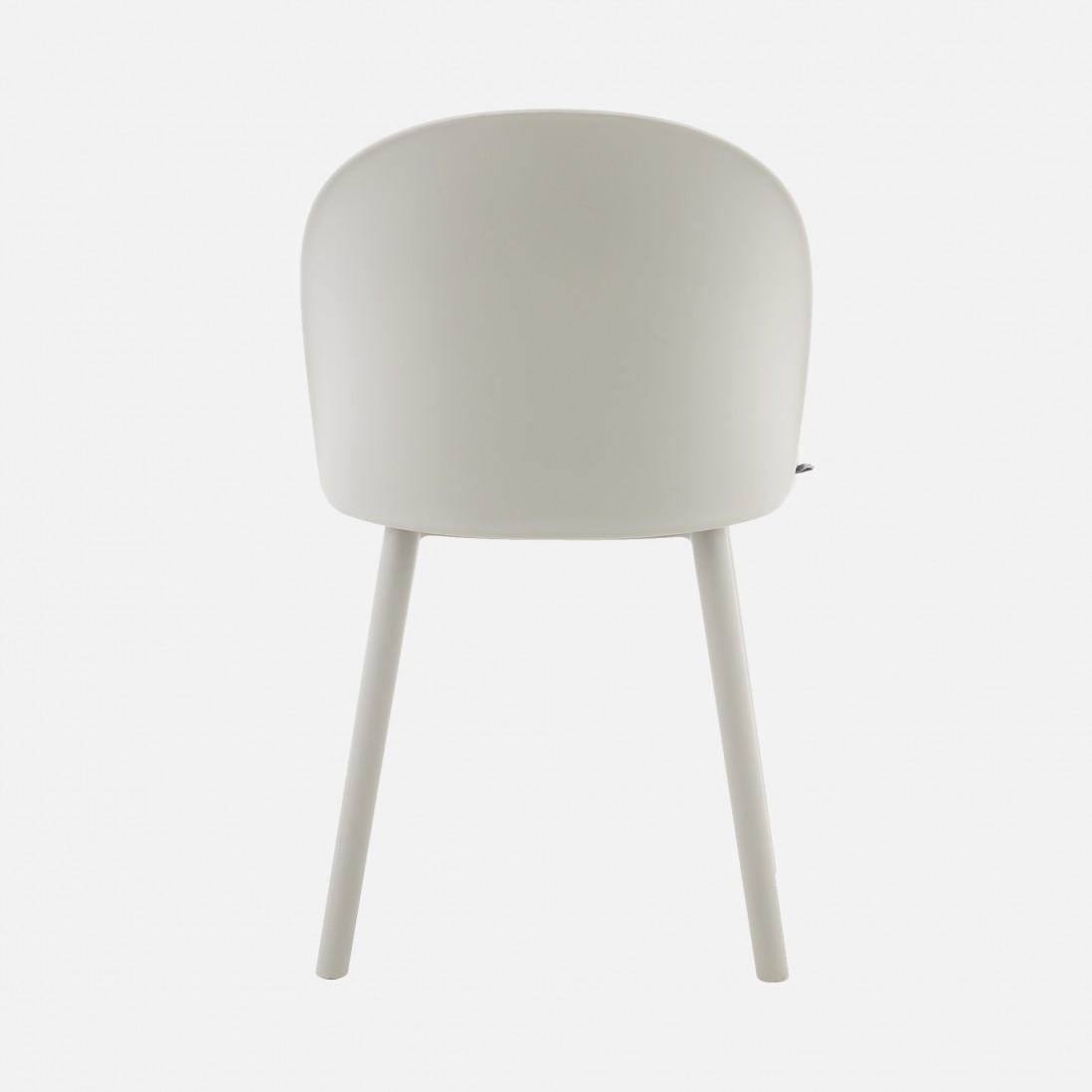 Stella light gray polypropylene chair with cushioned seat