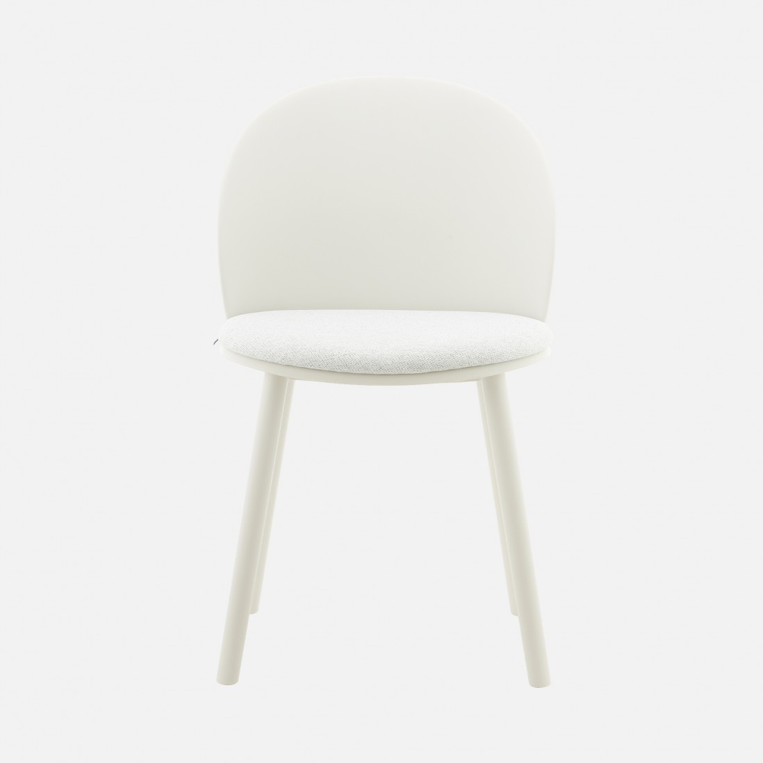 Stella cream polypropylene chair with cushioned seat
