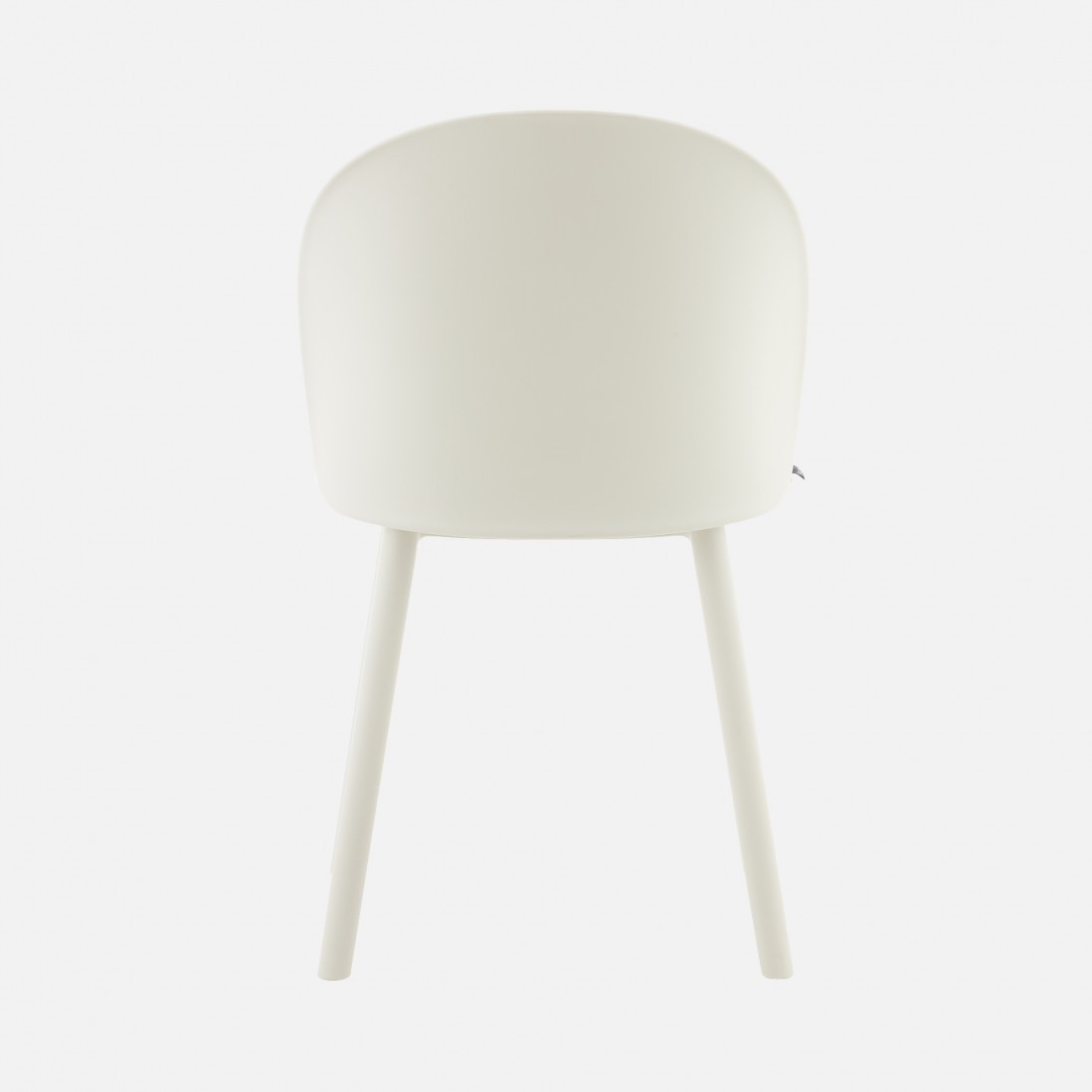 Stella cream polypropylene chair with cushioned seat