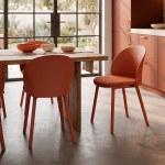 Stella orange polypropylene chair with cushioned seat