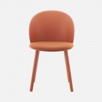 Stella orange polypropylene chair with cushioned seat