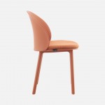 Stella orange polypropylene chair with cushioned seat