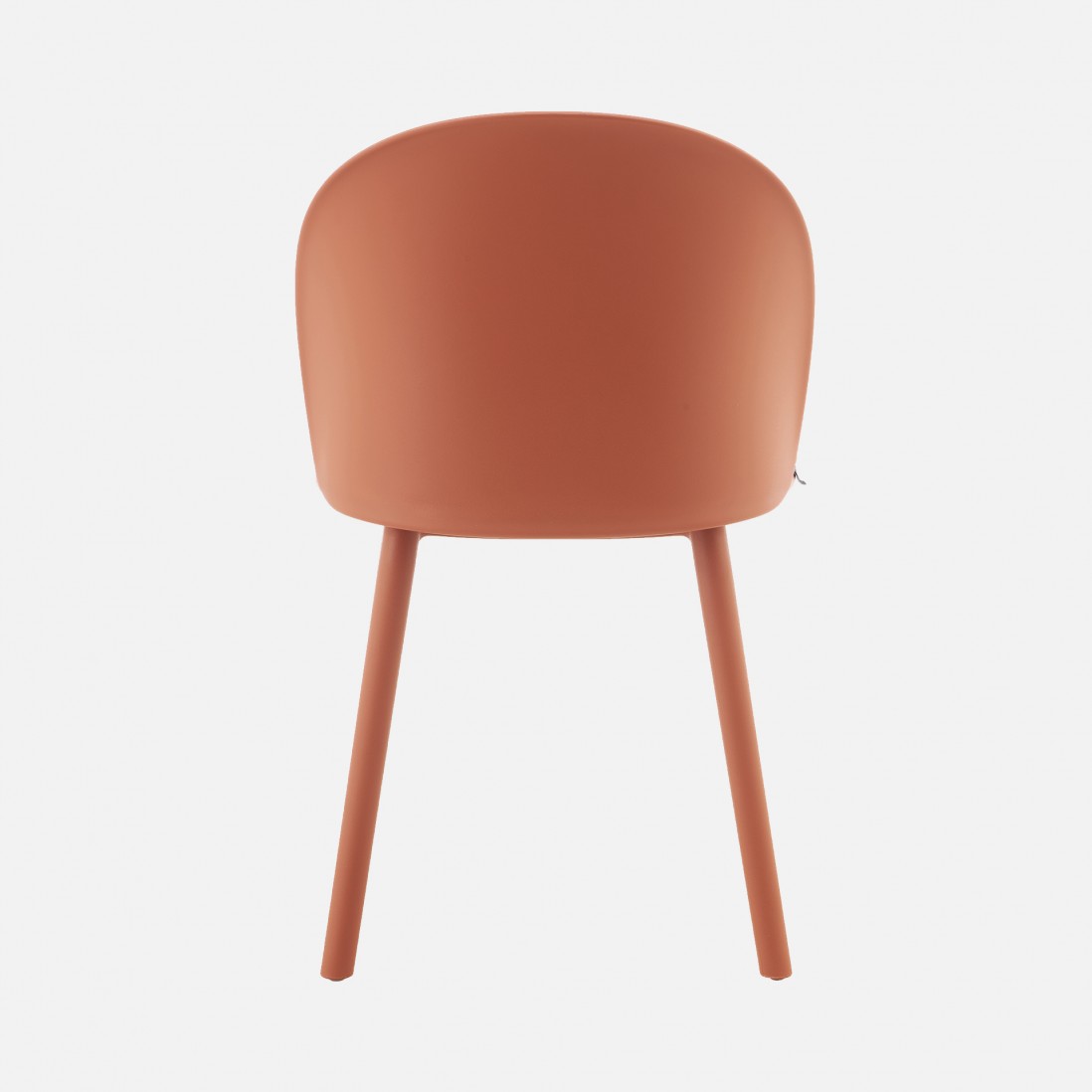 Stella orange polypropylene chair with cushioned seat